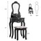 Costway Vanity Wood Makeup Dressing Table Stool Jewelry Desk Black